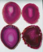 4pc Agate Coaster Set Pink