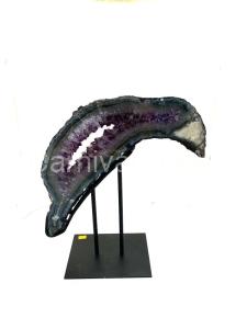 Amethyst Bird/Dolphin Shape on Metal Stand