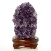 Amethyst Cluster On Wood Stand