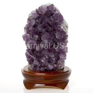 Amethyst Cluster On Wood Stand