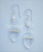 Sterling Silver Clear quartz/Sun Earrings