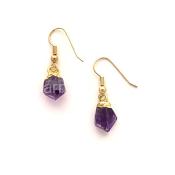 Gold Plated Amethyst Point Earrings