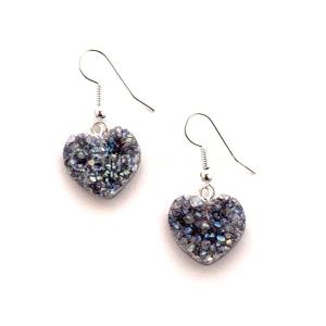 Silver Plated Angel Aura Heart Earrings