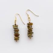 Gold Plated Labradorite Chip Earrings