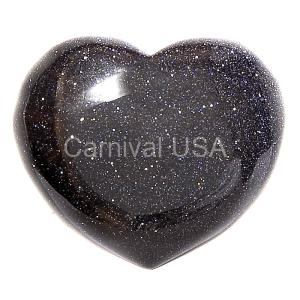 Blue Goldstone Hand Held Heart