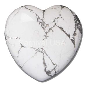 White Howlite Hand Held Heart