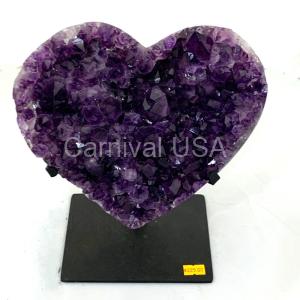 Amethyst Cluster Heart On Metal Stand