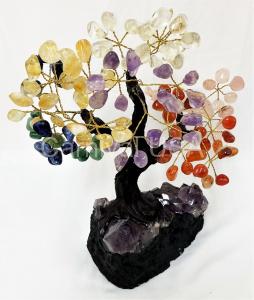 CHAKRA Stones Tree Bonsai Clay Trunk XLG Size