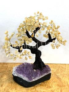 Citrine Tree Bonsai Clay Trunk XXLG Size