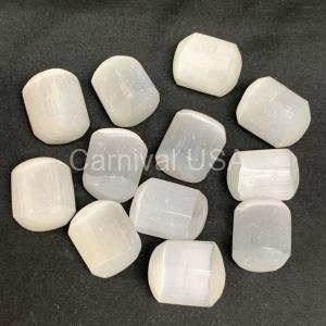 Selenite cylinder shape tumbled Stones