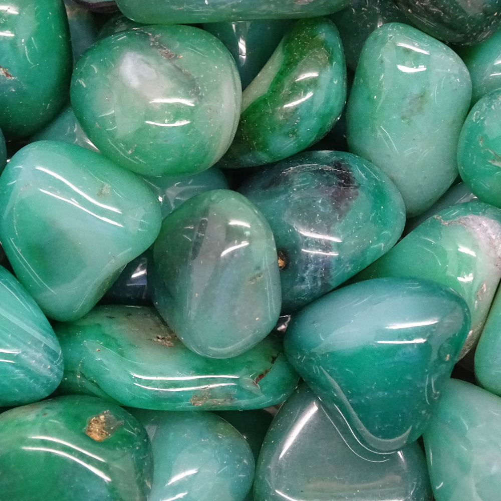 Green Mint Agate: Small Tumbled for deep protection and healing